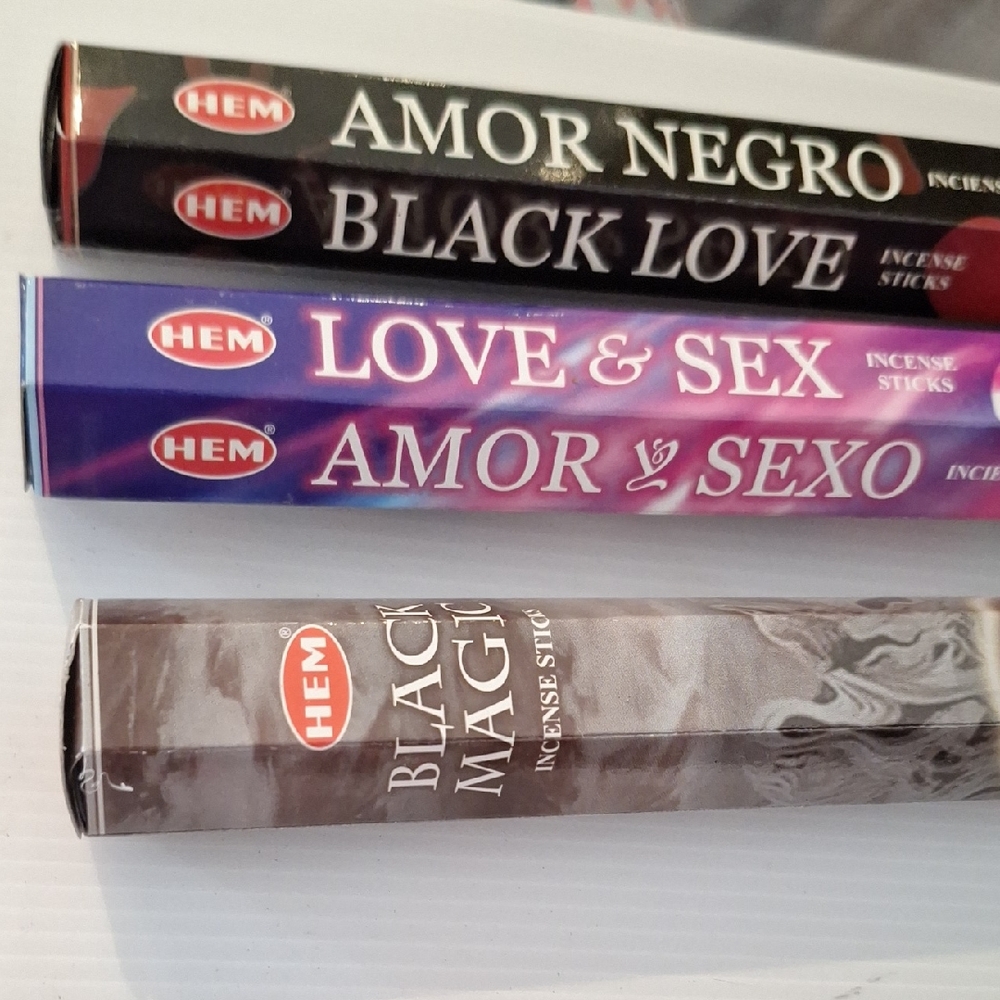 Hem Incense Sticks in Black Love, Love & Sex, and Black Magic